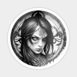 Gothic Woman Art Portrait Magnet